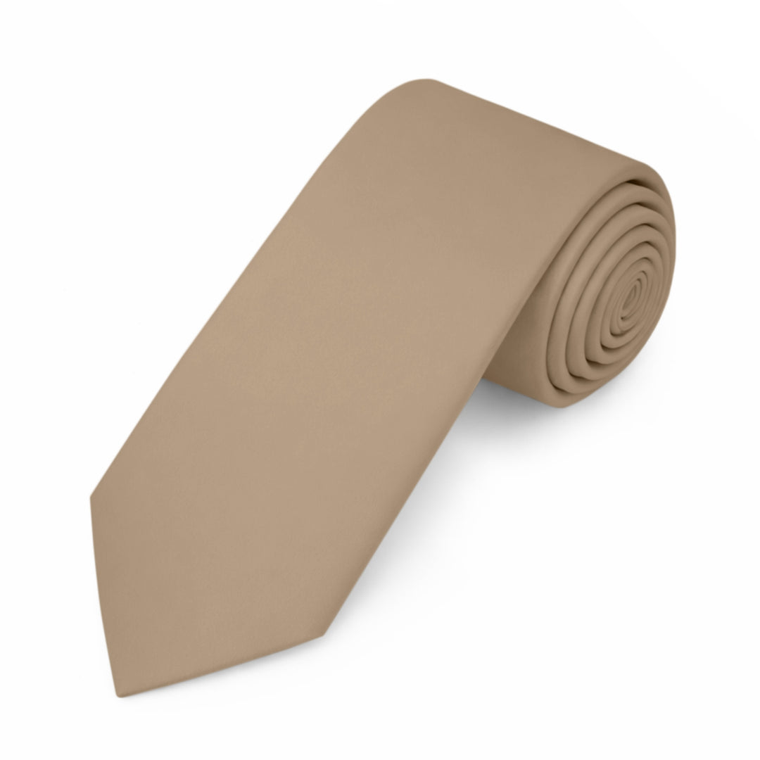 Solid Slim Tie - Tan