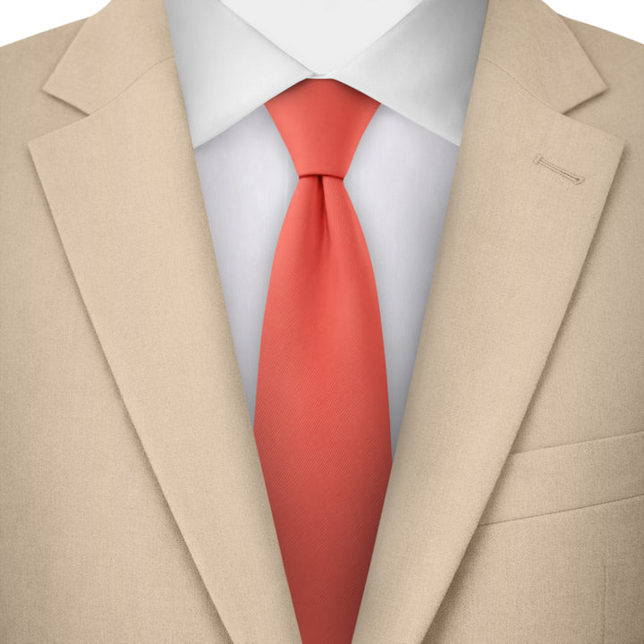 Kids' Solid 11" Zipper Tie - Coral