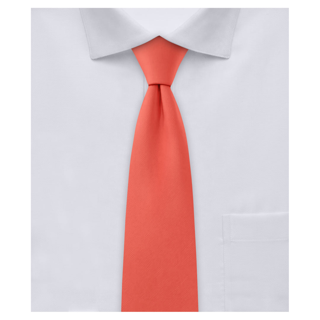 Kids' Solid 11" Zipper Tie - Coral