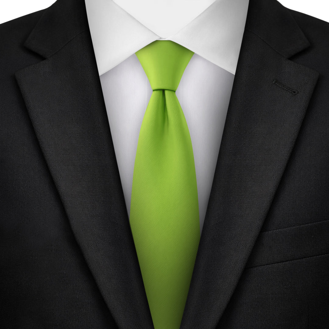 Kids' Solid 14" Zipper Tie - Apple Green