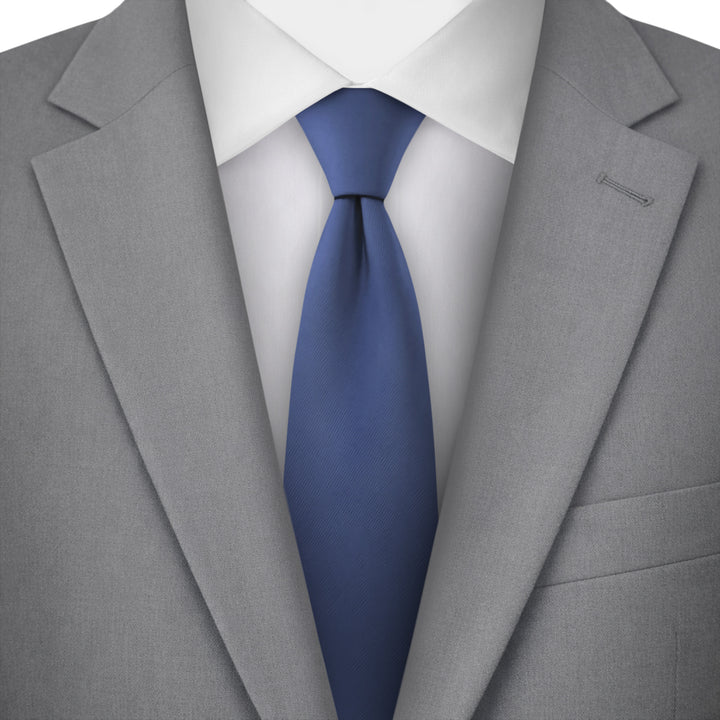 Solid Slim Tie - Steel Blue