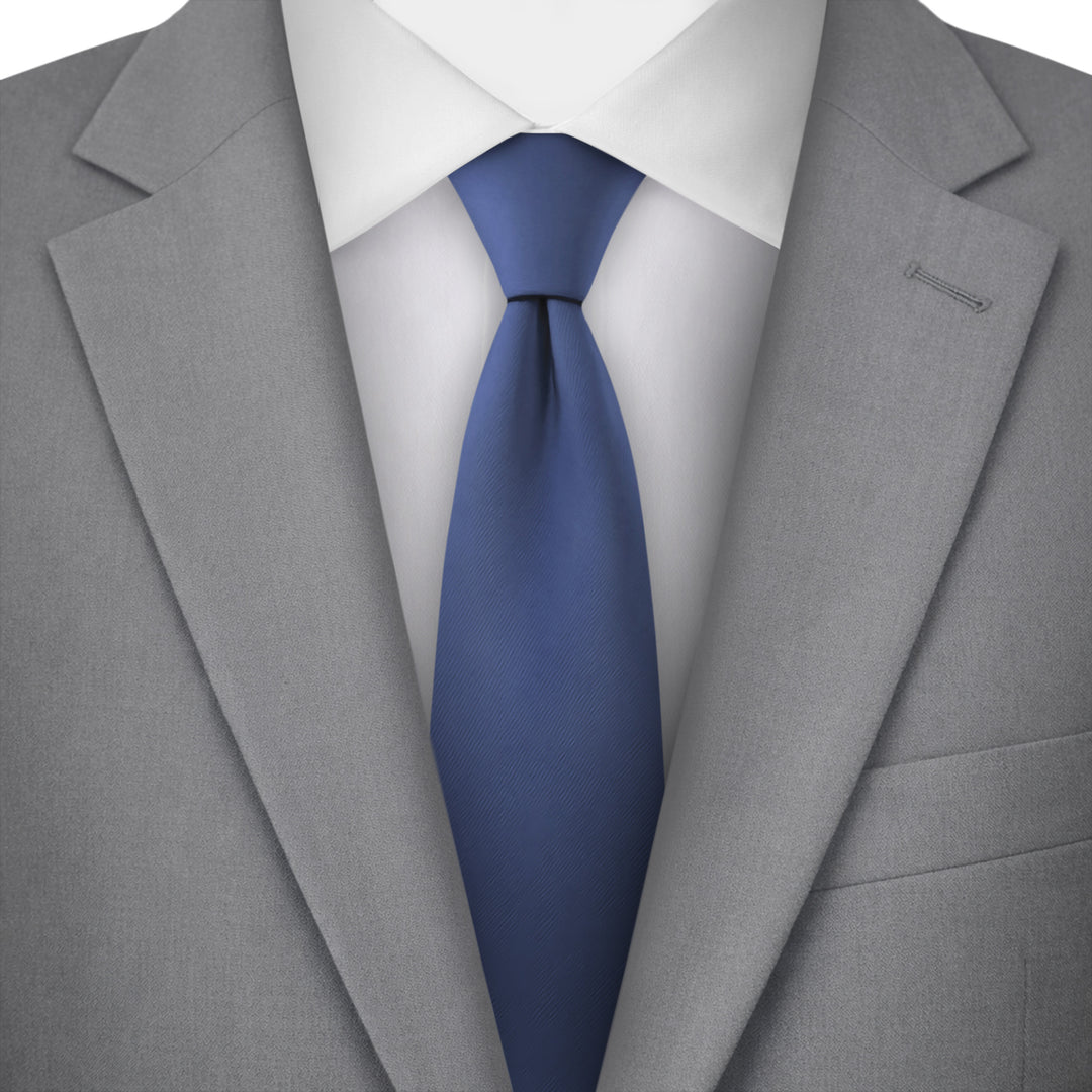 Kids' Solid 14" Zipper Tie - Steel Blue