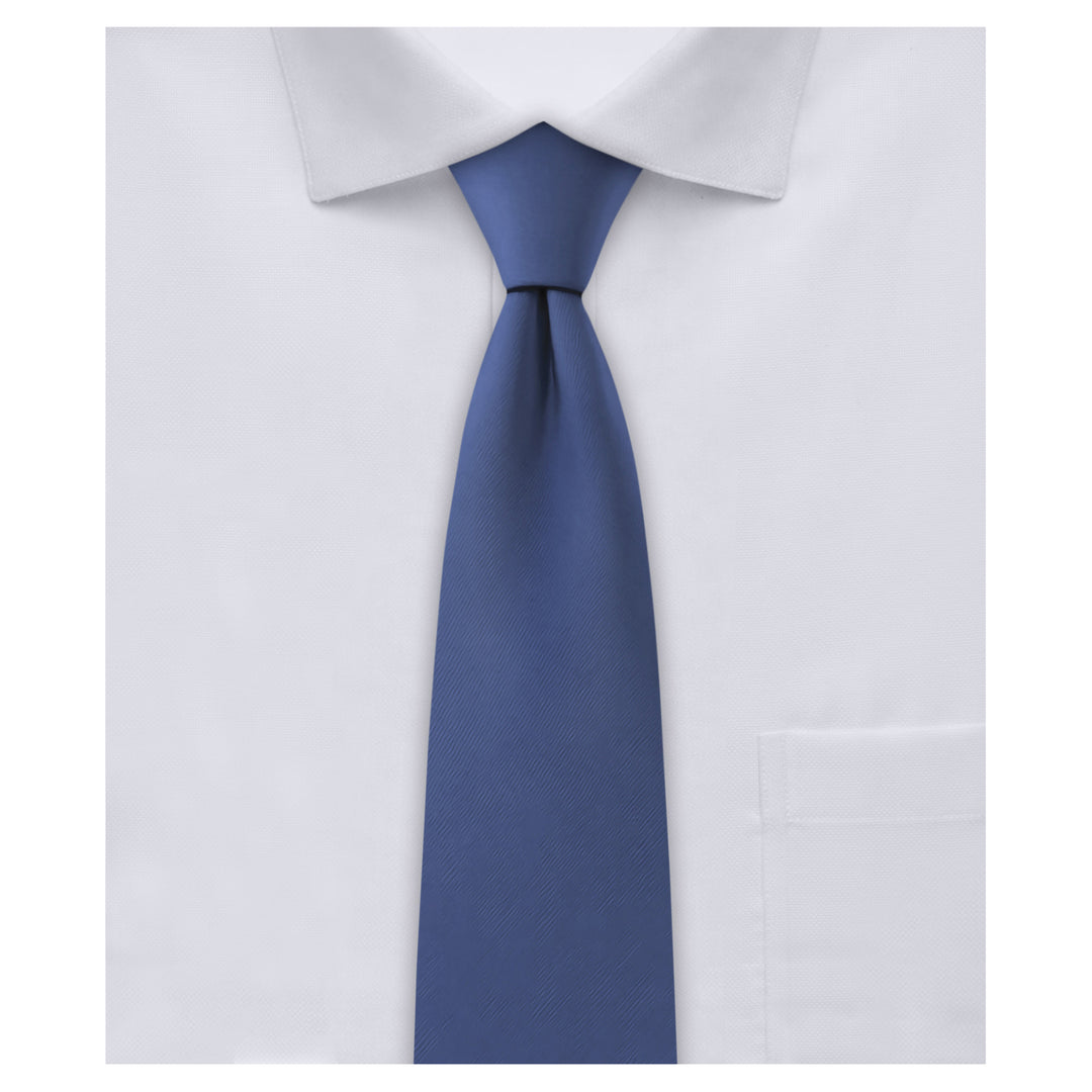 Solid Slim Tie - Steel Blue