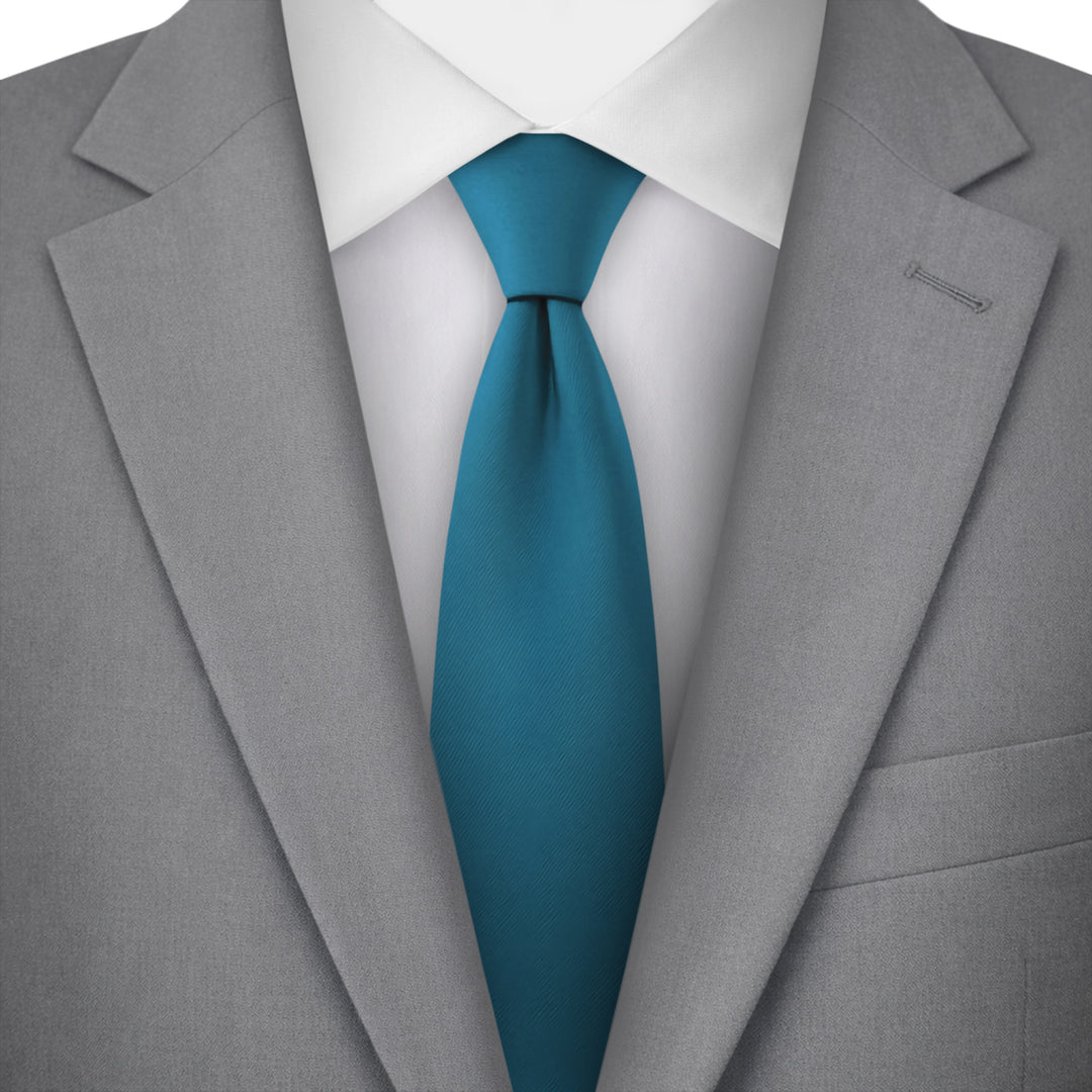 Kids' Solid 14" Zipper Tie - Pacific Blue
