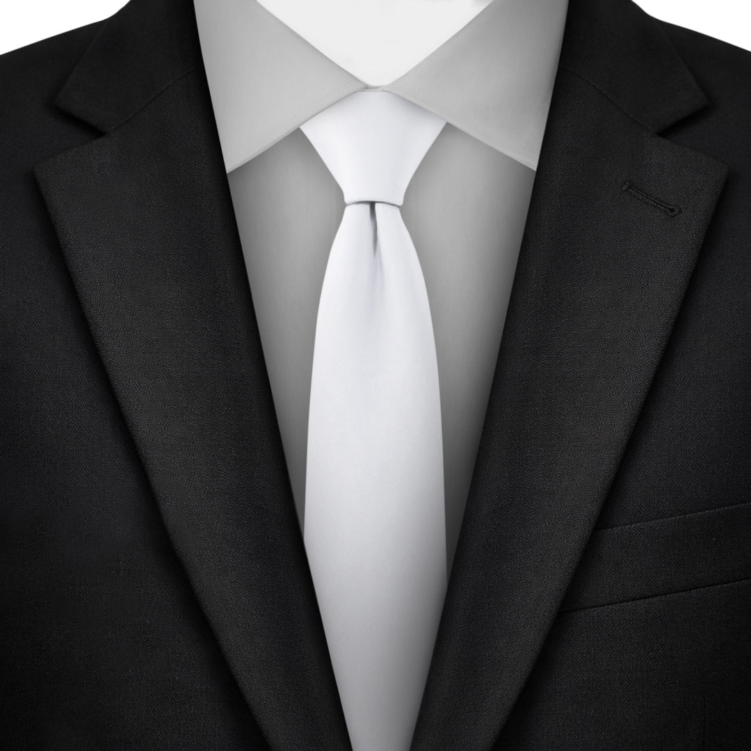Solid Skinny Tie - White