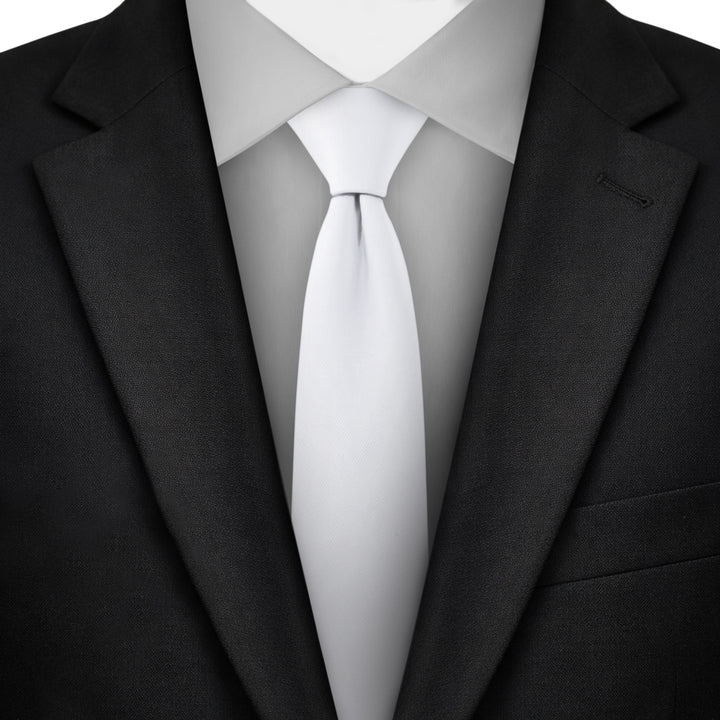 Solid Skinny Tie - White