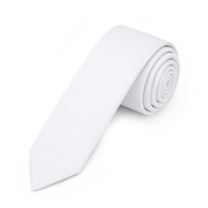 Solid Skinny Tie - White