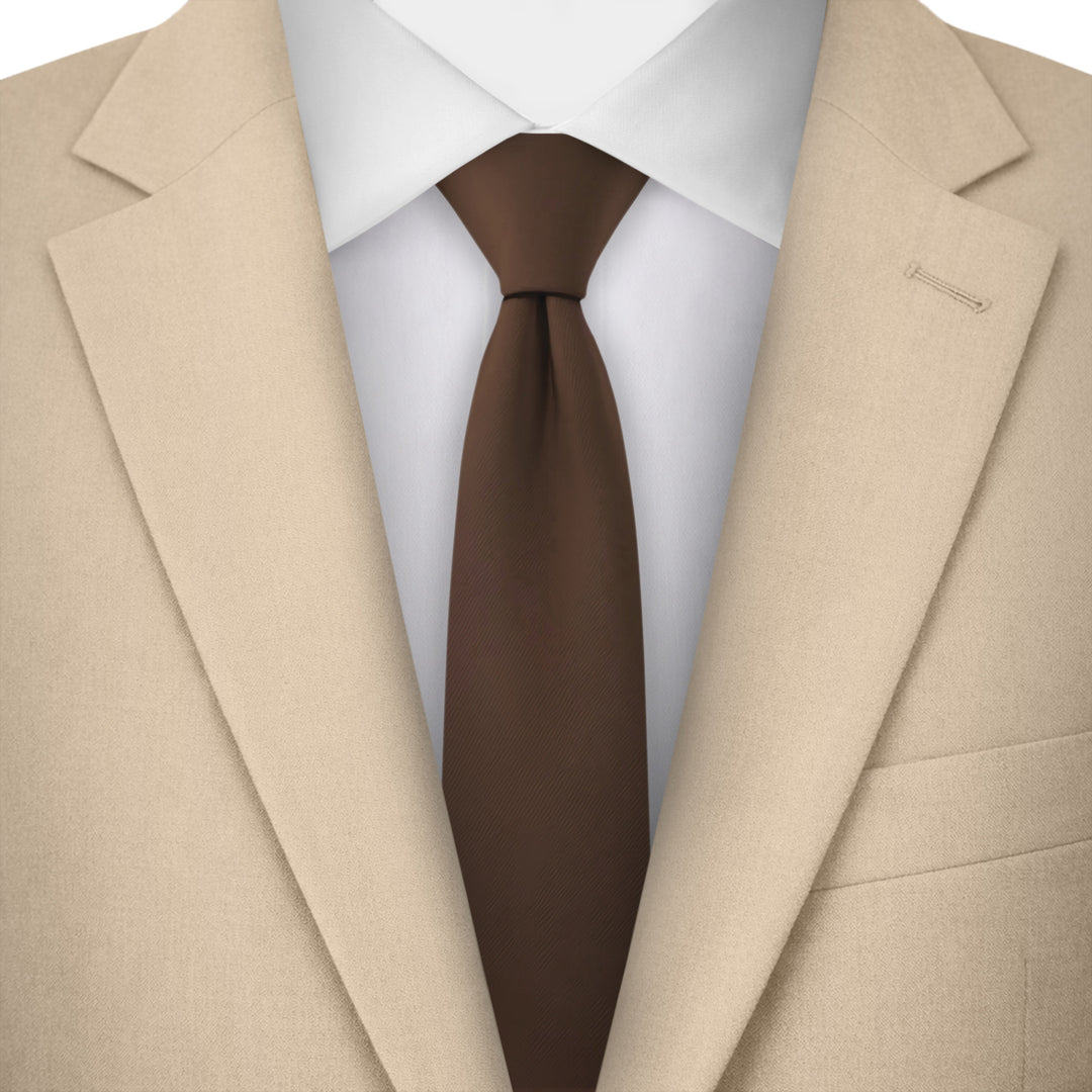 Solid Skinny Tie - Brown