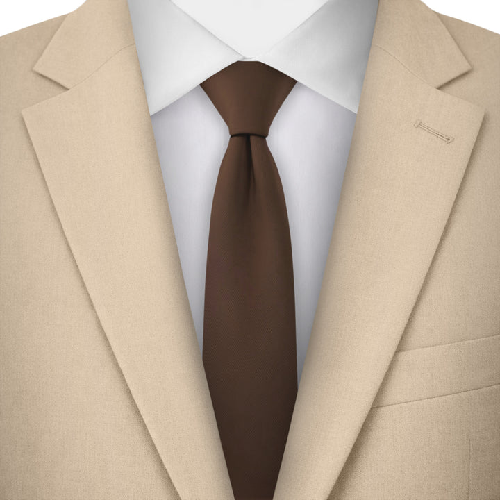 Solid Skinny Tie - Brown