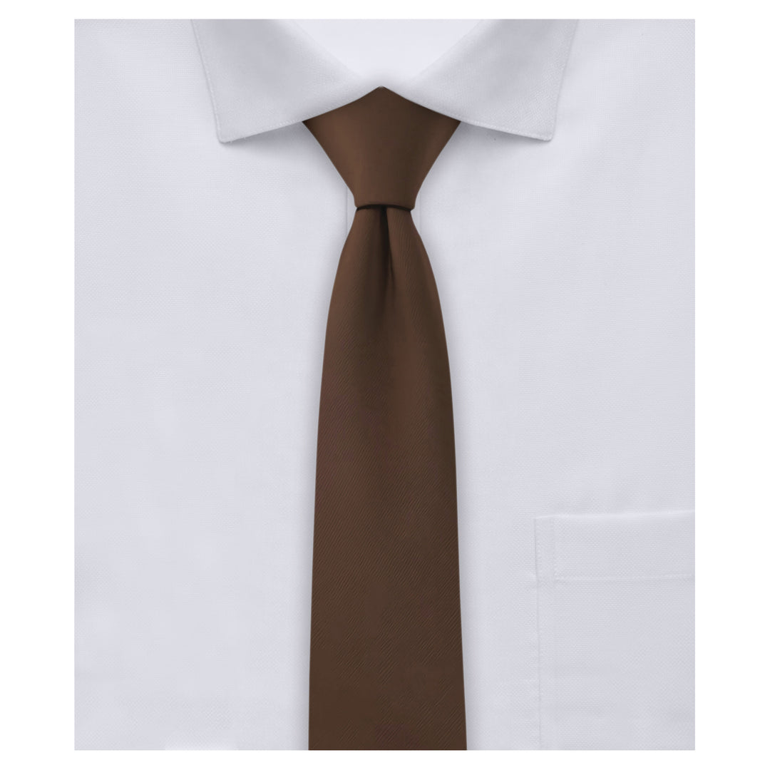 Solid Skinny Tie - Brown