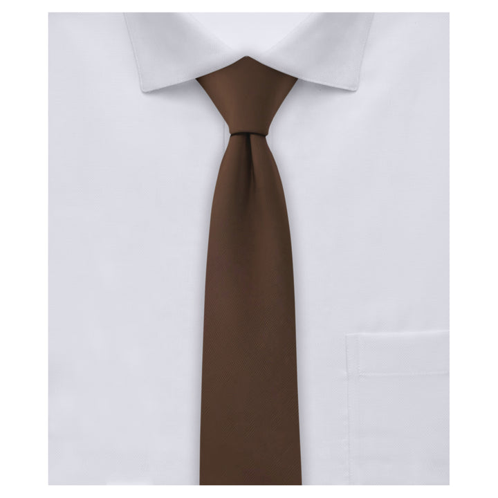Solid Skinny Tie - Brown