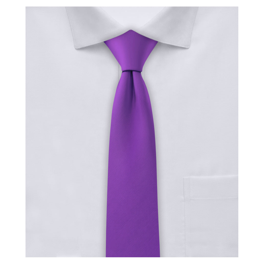 Wedding Solid Skinny Tie - Purple