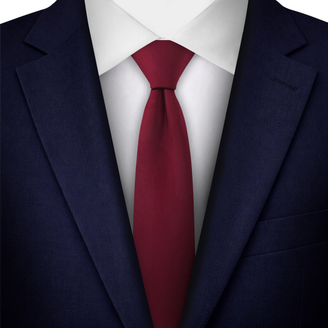 Solid Skinny Tie - Burgundy