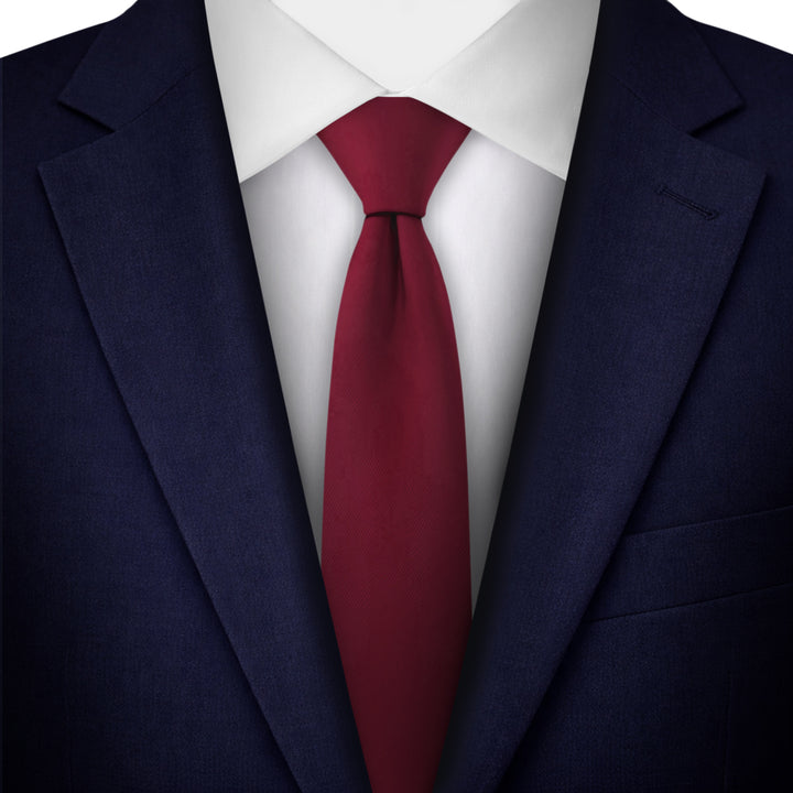 Solid Skinny Tie - Burgundy