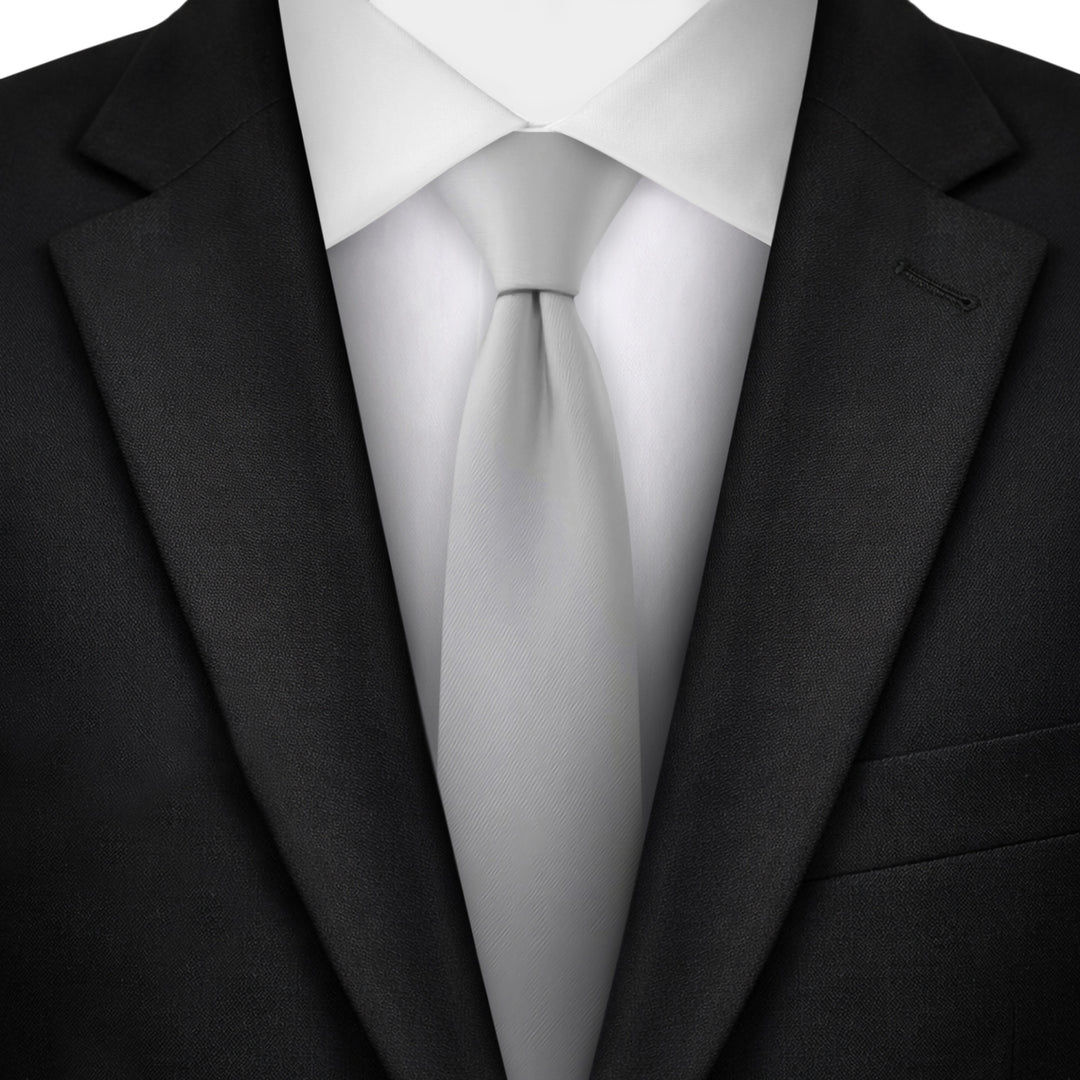 Solid Skinny Tie - Silver