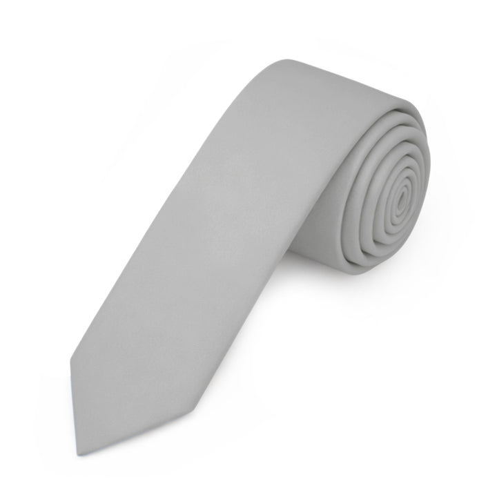 Solid Skinny Tie - Silver
