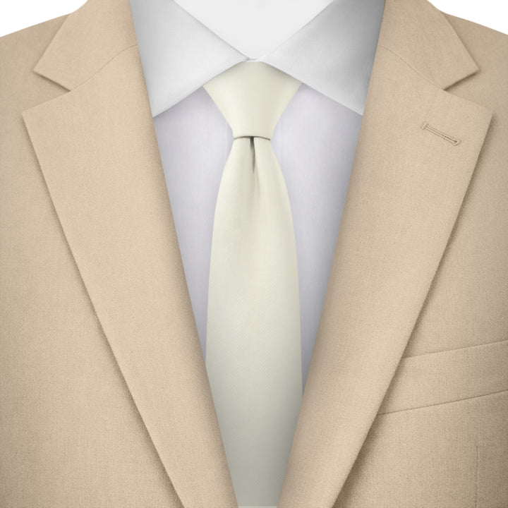 Solid Skinny Tie - Ivory