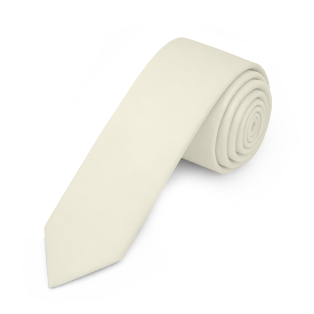 Solid Skinny Tie - Ivory
