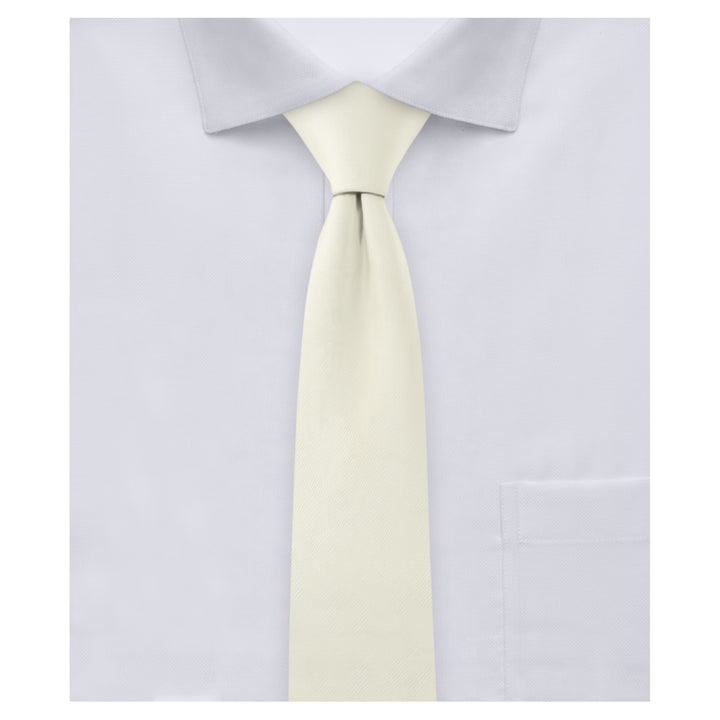 Solid Skinny Tie - Ivory