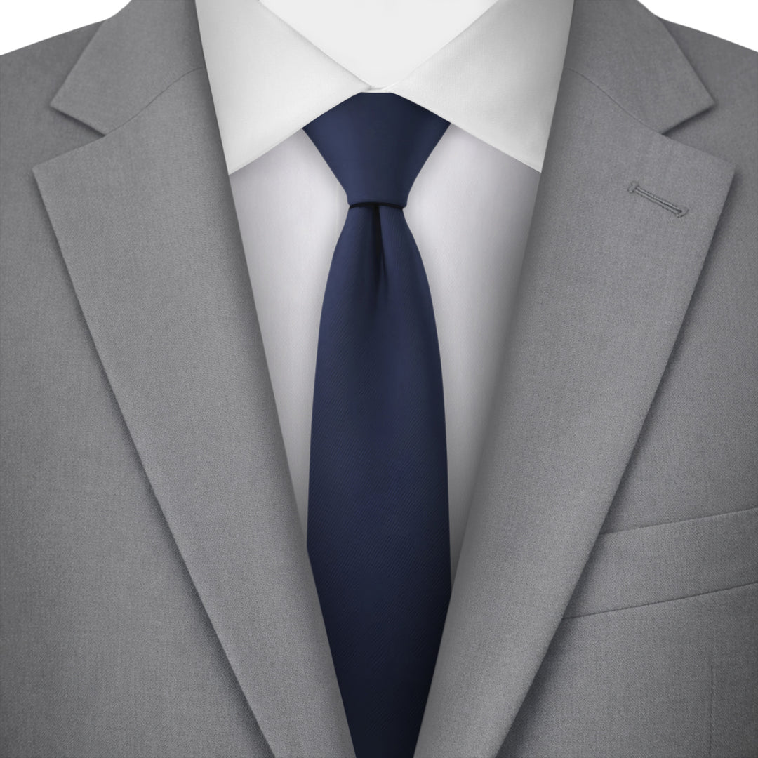 Solid Skinny Tie - Navy Blue