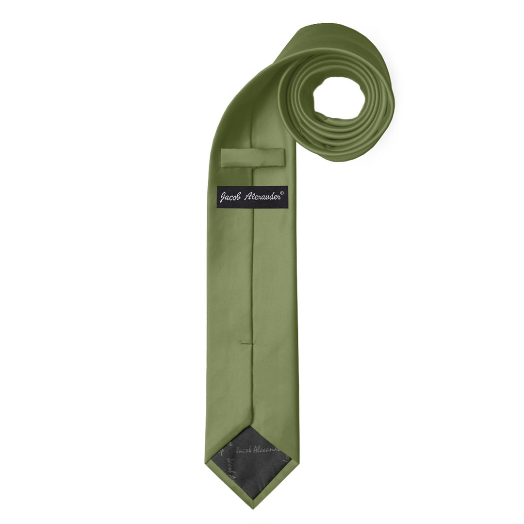 Solid Skinny Tie - Olive Green