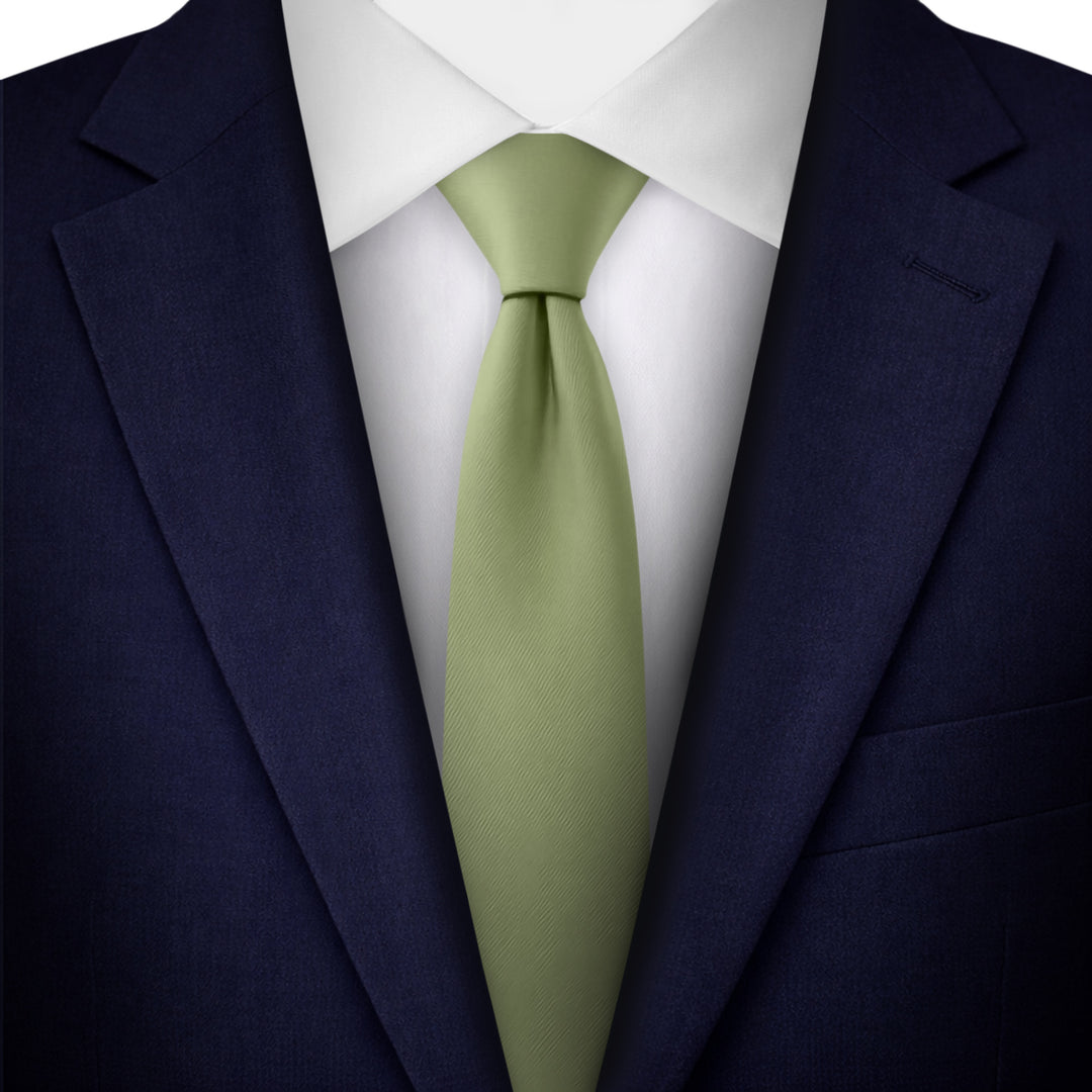 Solid Skinny Tie - Olive Green