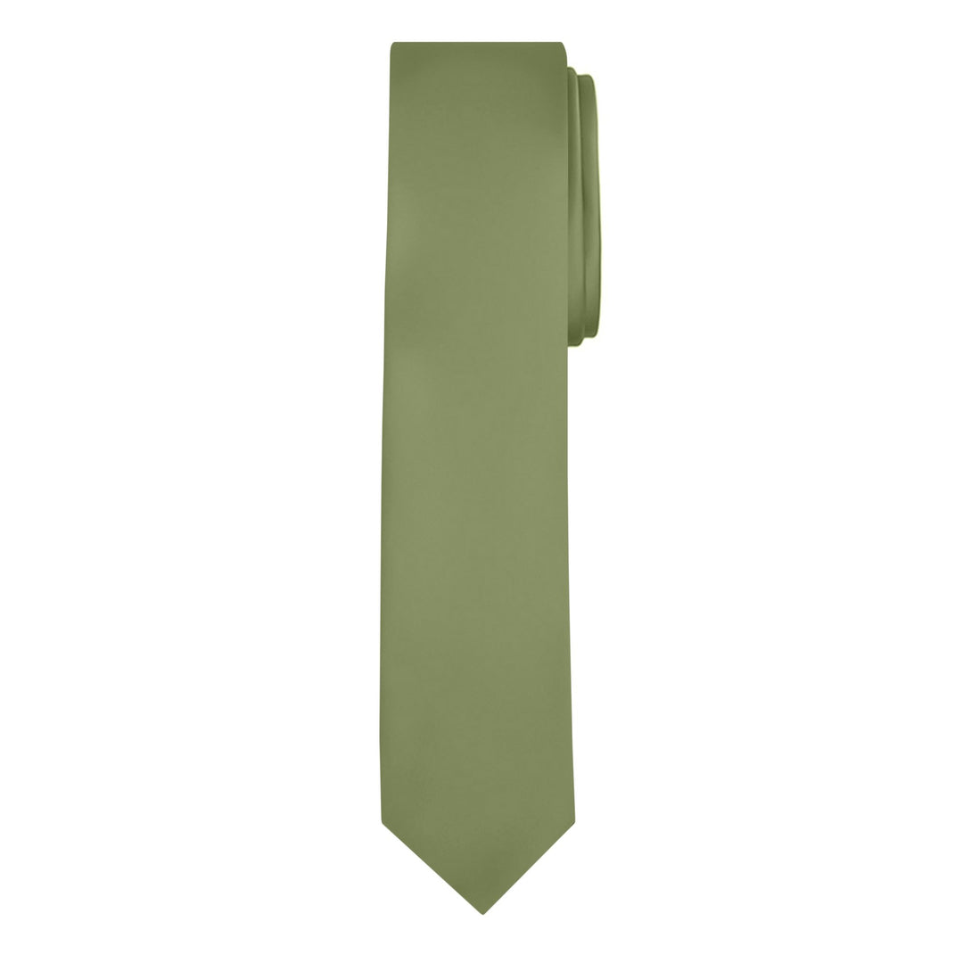 Wedding Solid Skinny Tie - Olive Green