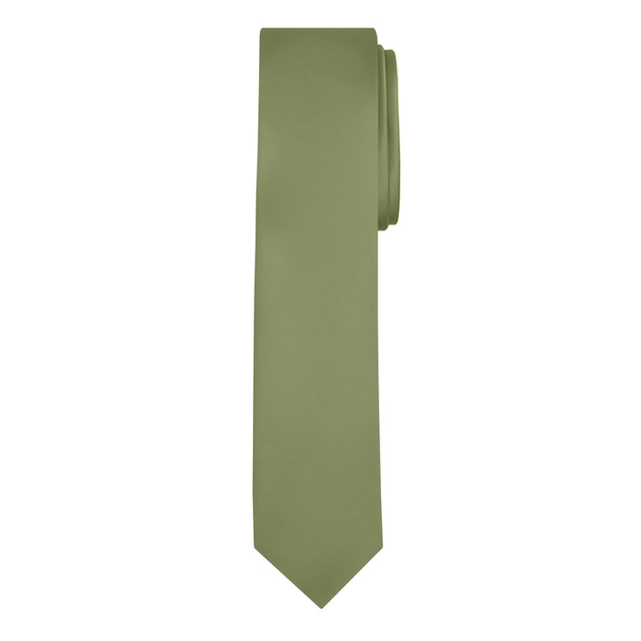 Wedding Solid Skinny Tie - Olive Green