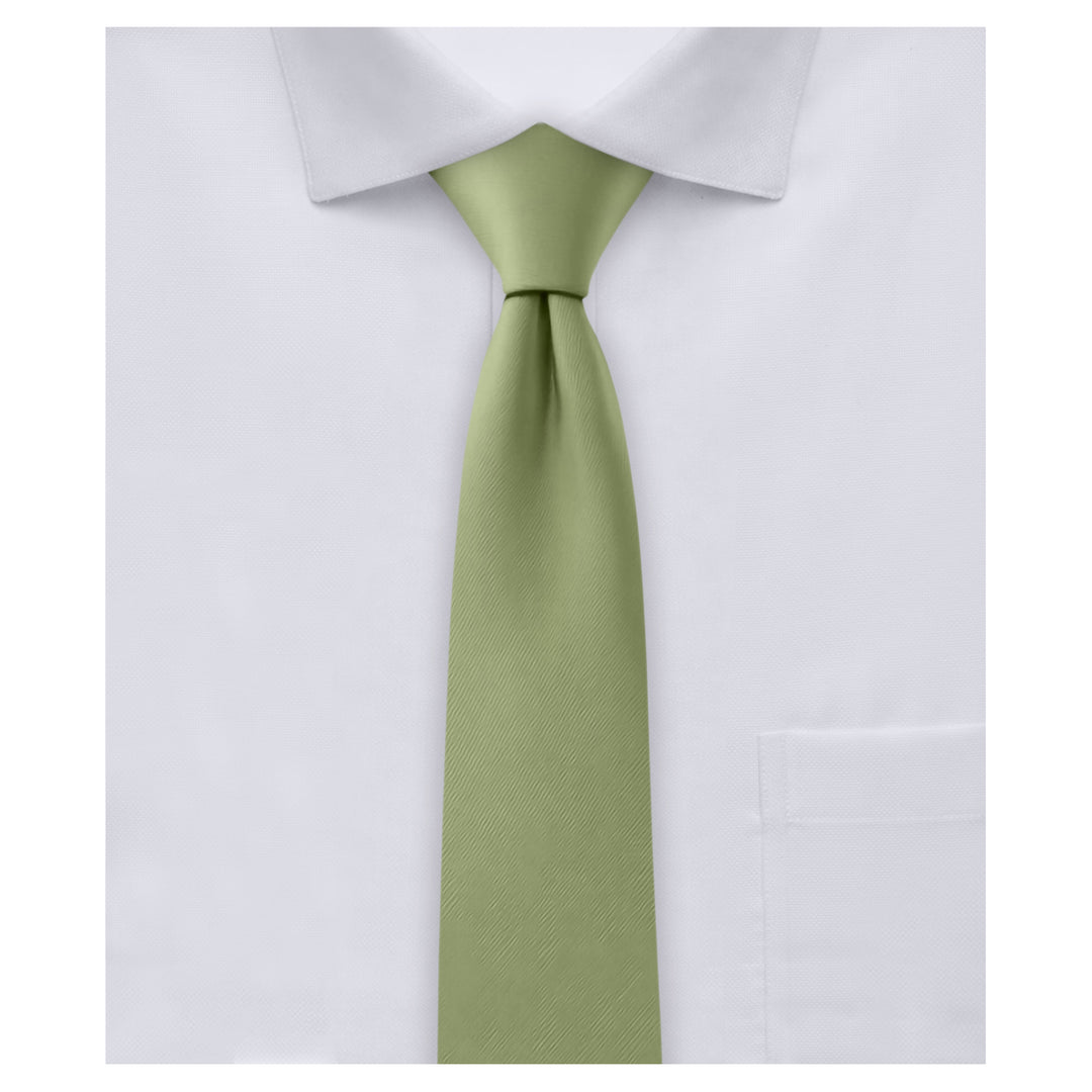 Solid Skinny Tie - Olive Green