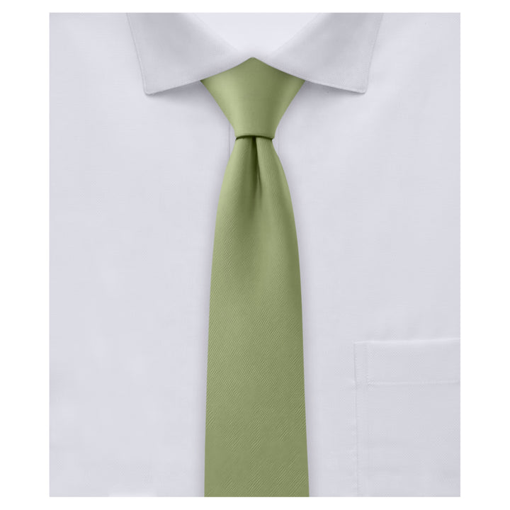 Solid Skinny Tie - Olive Green