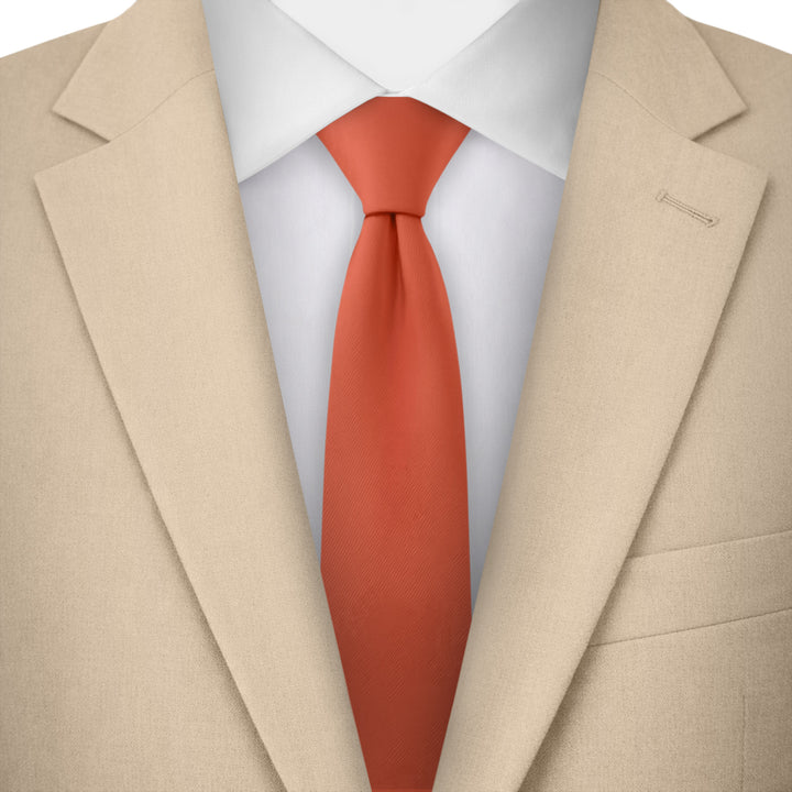 Solid Skinny Tie - Rust