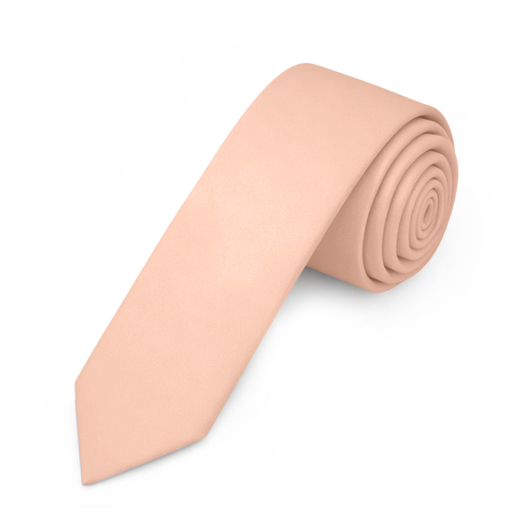 Solid Skinny Tie - Peach