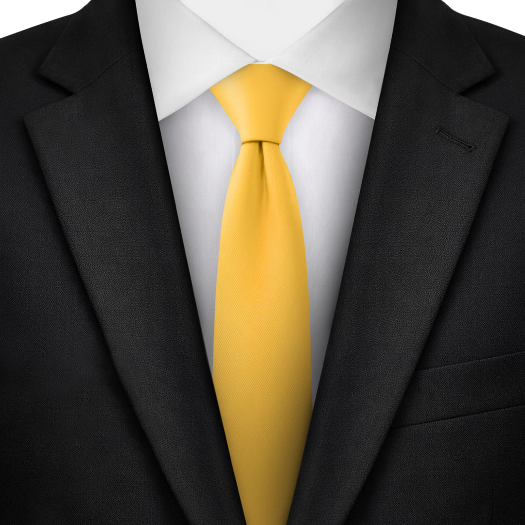 Solid Skinny Tie - Bright Gold