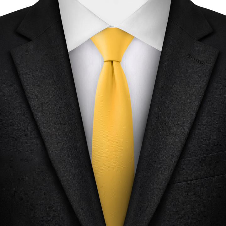 Solid Skinny Tie - Bright Gold