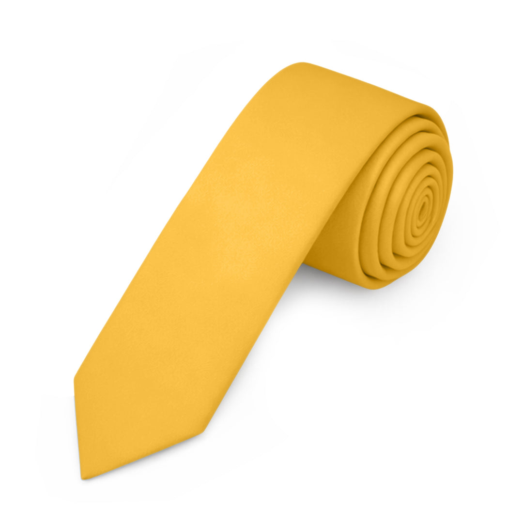 Solid Skinny Tie - Bright Gold
