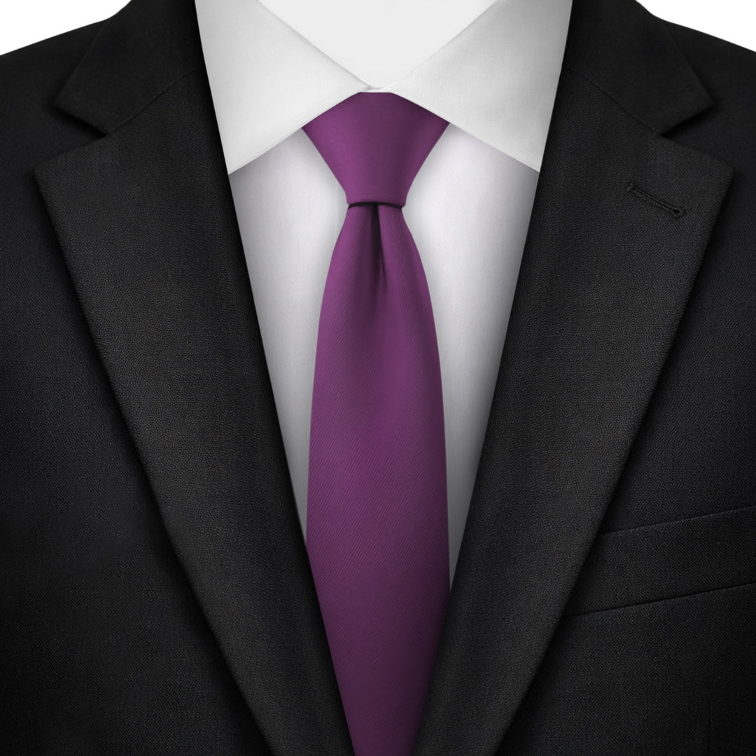 Solid Skinny Tie - Eggplant