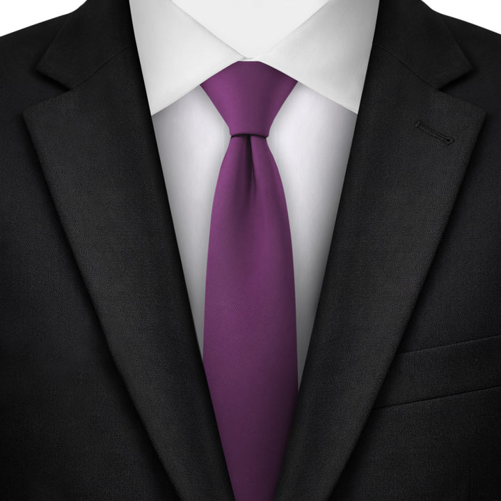 Solid Skinny Tie - Eggplant