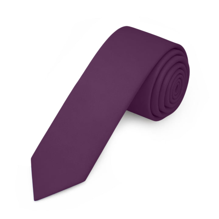 Solid Skinny Tie - Eggplant