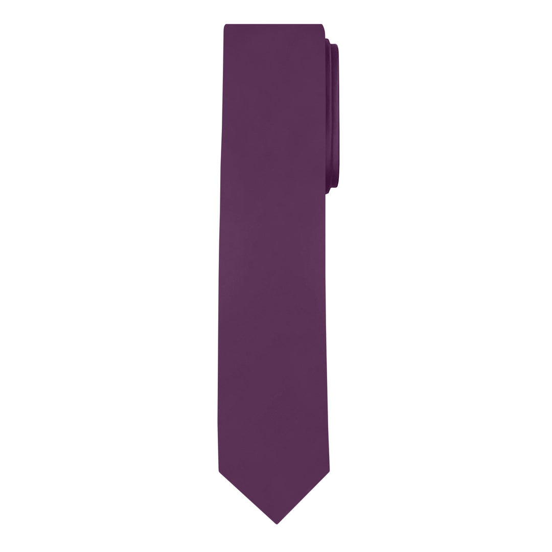 Solid Skinny Tie - Eggplant