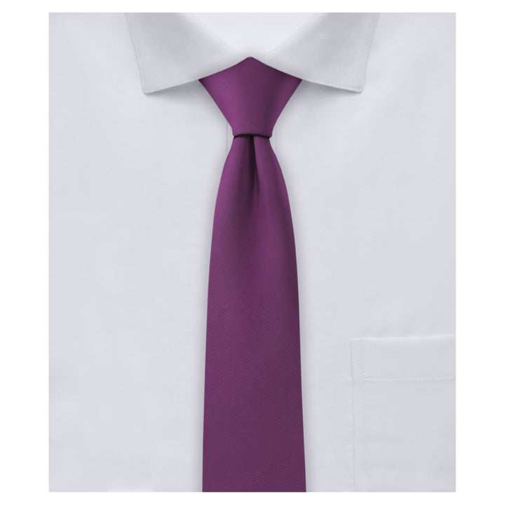 Solid Skinny Tie - Eggplant