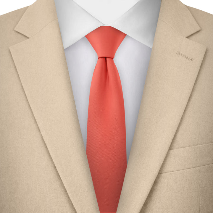 Solid Skinny Tie - Coral