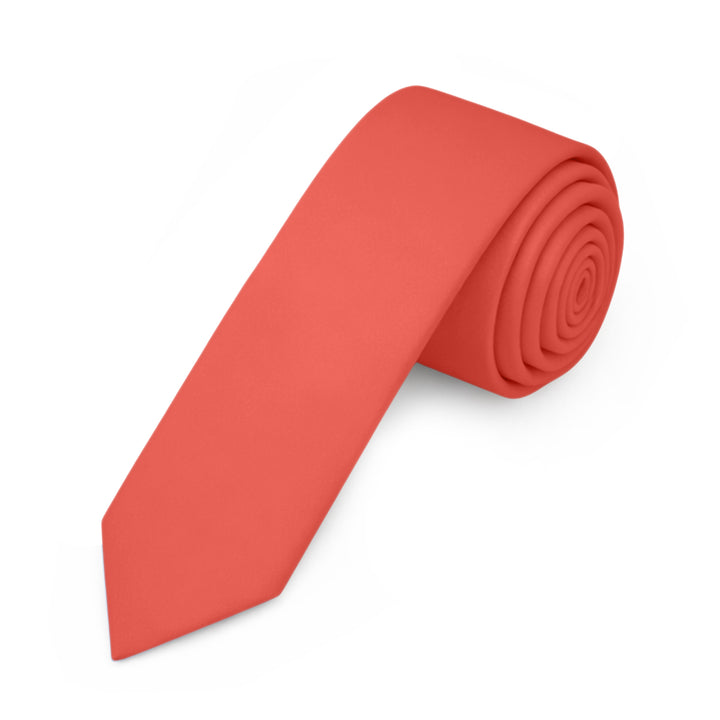 Solid Skinny Tie - Coral