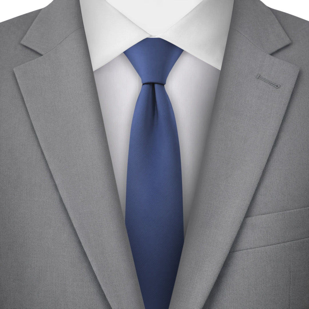 Solid Skinny Tie - Steel Blue