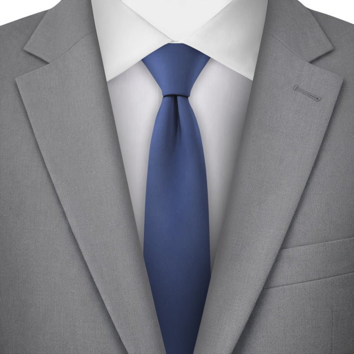 Solid Skinny Tie - Steel Blue