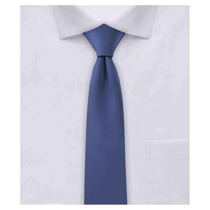 Solid Skinny Tie - Steel Blue