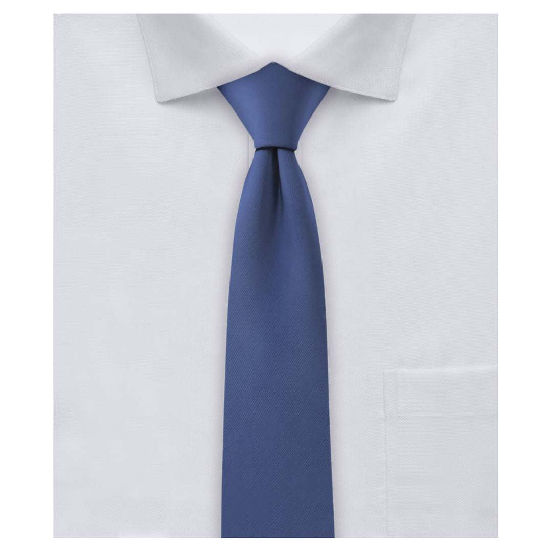 Wedding Solid Skinny Tie - Steel Blue