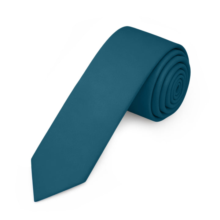 Solid Skinny Tie - Pacific Blue