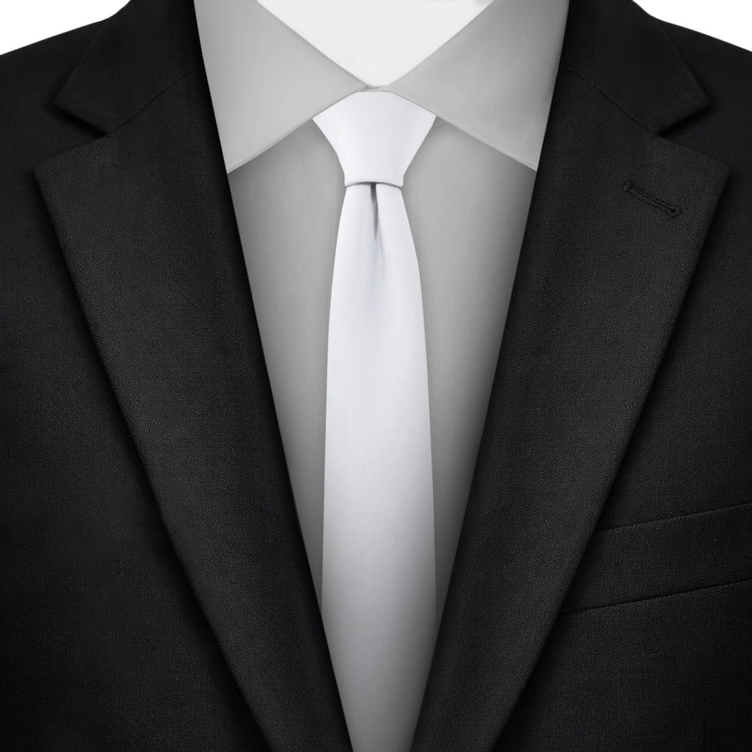 Solid Ultra Skinny Tie - White