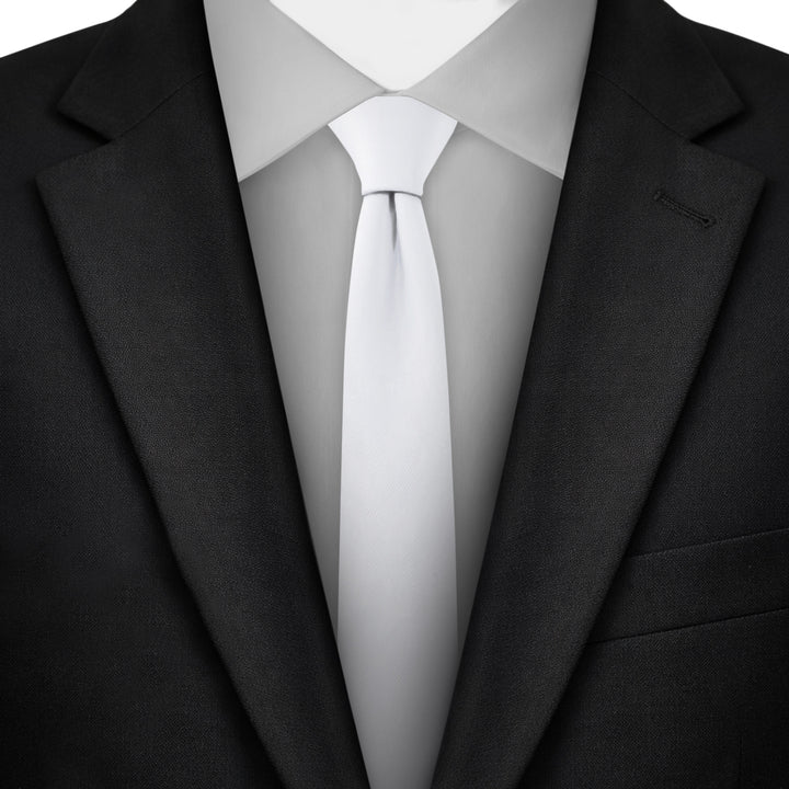 Solid Ultra Skinny Tie - White