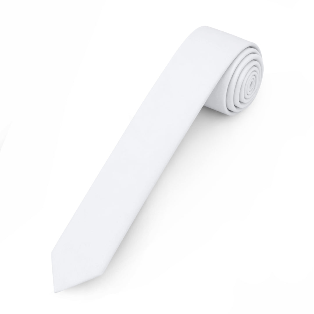 Solid Ultra Skinny Tie - White
